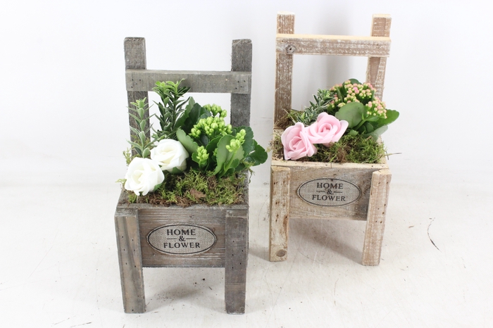 <h4>arr2 TD - Houten stoel - roze/wit</h4>
