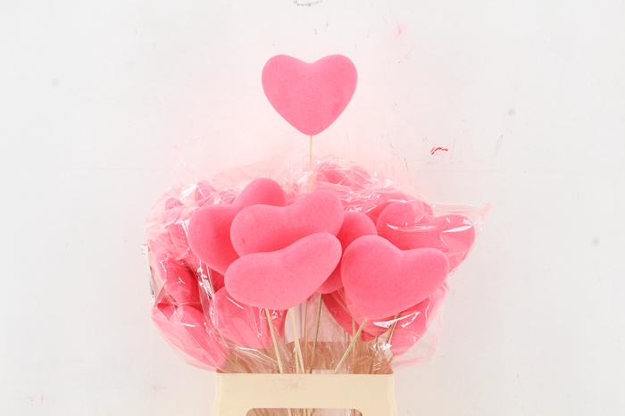 <h4>Stick Heart Flock Pink 11,5cm</h4>