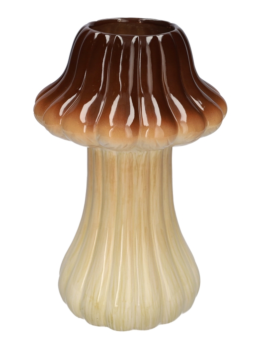 <h4>DF03-665483100 - Vase Toadstool1 lines d8/18xh28.5 brown</h4>