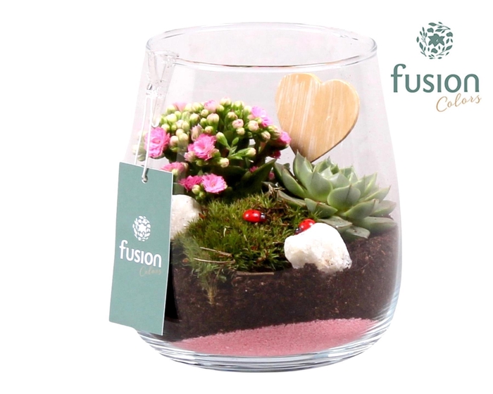 <h4>Glas Alzada met arrangement love</h4>