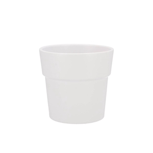 Ceramic White Matt Pot Orchid Edge 13cm
