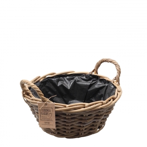 Baskets rattan Terima tray+handle d26*12cm