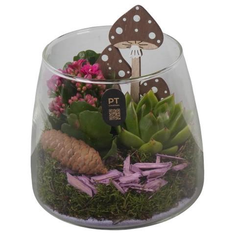 <h4>PTHG8291 Arrangement Autumn Glass in glazen vaas</h4>