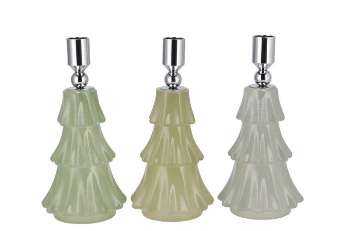 <h4>Jazz Nordic Green Candle Holder X-mas Tree Ass 10x20cm</h4>