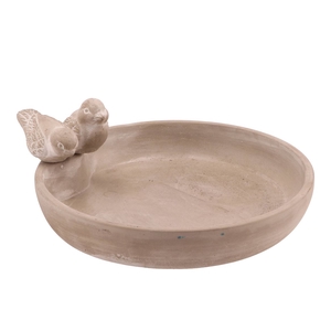 Concrete Bird Bowl Round 28x5cm