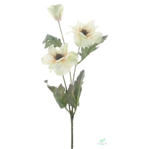 SILK FLOWERS - ANEMONE SPRAY MATANE CREAM 70CM