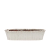 Iron Stone White Glazed Oval Pot 32x10x8cm