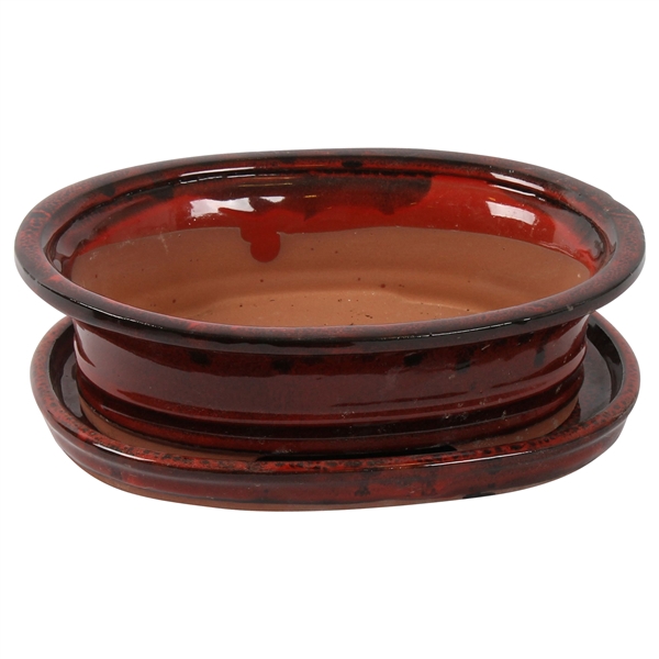 <h4>Bonsai accesoires Potset with saucer Ø25cm Red</h4>