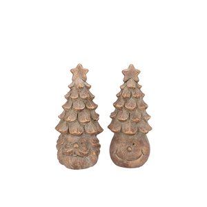 Concrete Golden Xmas Face 8x8x17cm