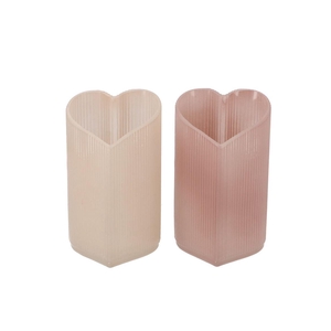 Amour Natural Mix T-light Heart Rib Ass 9x8x15cm