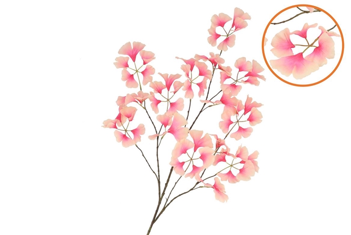 Silk Ginkgo Pink/champagne 130cm Nm