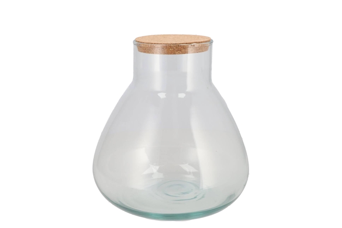Glass Terrarium Bottle With Cork 22x22x24cm