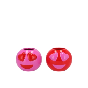 Smiley Lovely Red Mix Vase Ass 11x11x9cm