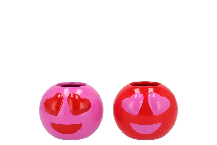 <h4>Smiley Lovely Red Mix Vase Ass 11x11x9cm</h4>