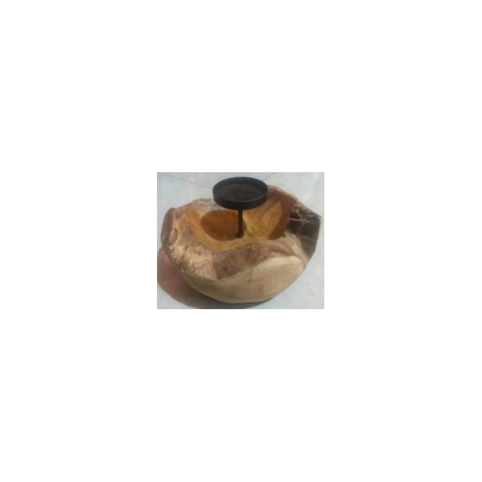 <h4>Candleholder 1 Teak Erosi H12D25</h4>