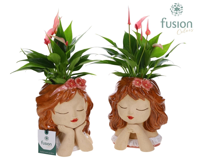 <h4>Keramiek meisjes pot met Anthurium</h4>