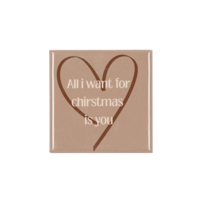 <h4>Tile All I Want For Christmas Sand 10x10x1cm</h4>