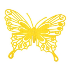 Pick Butterfly baroque 9x10cm+50cm stick yellow