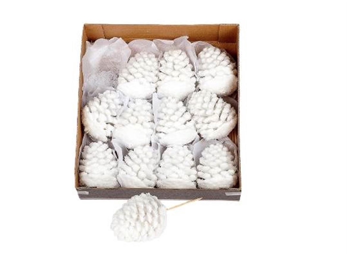 <h4>Deco Pinecone Wax Snow White L6w6h9d6 X12</h4>