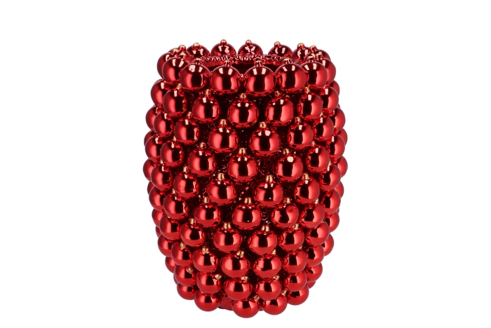 Christmasball Red Vase 27x27x33cm Nm