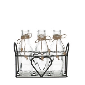 Valentine Tray 3bottle heart d05*15.5cm