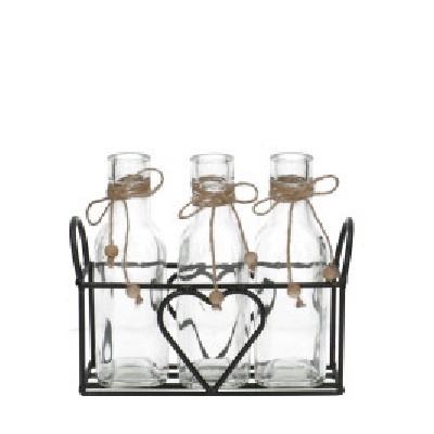 <h4>Valentine Tray 3bottle heart d05*15.5cm</h4>