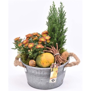 Zink teil gry met touw handv. 21cm