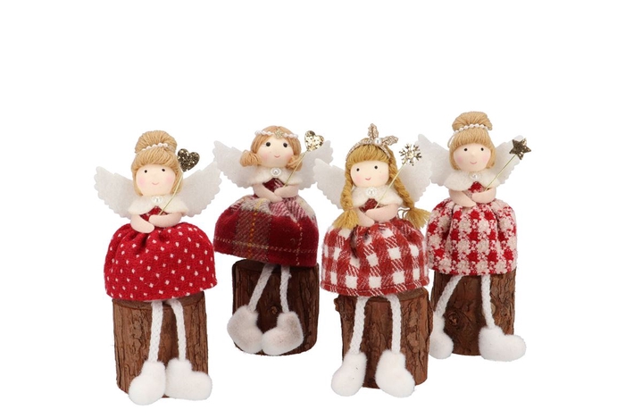 <h4>Loulou Jolly Red Sitting Girl Wood Ass 6x7x17cm</h4>