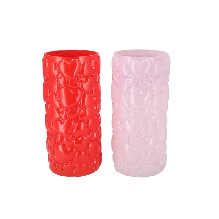 <h4>Kikki Red Pink Vase Heart 15x30cm Nm</h4>