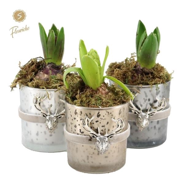 <h4>(1422) Hyacint Glass with Deer</h4>