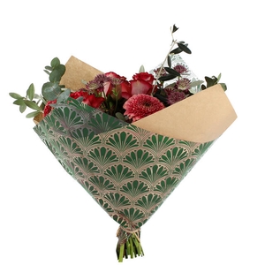 Hoes 35x35cm Oblique OPP35/45g kraft Art Deco groen 250/ds