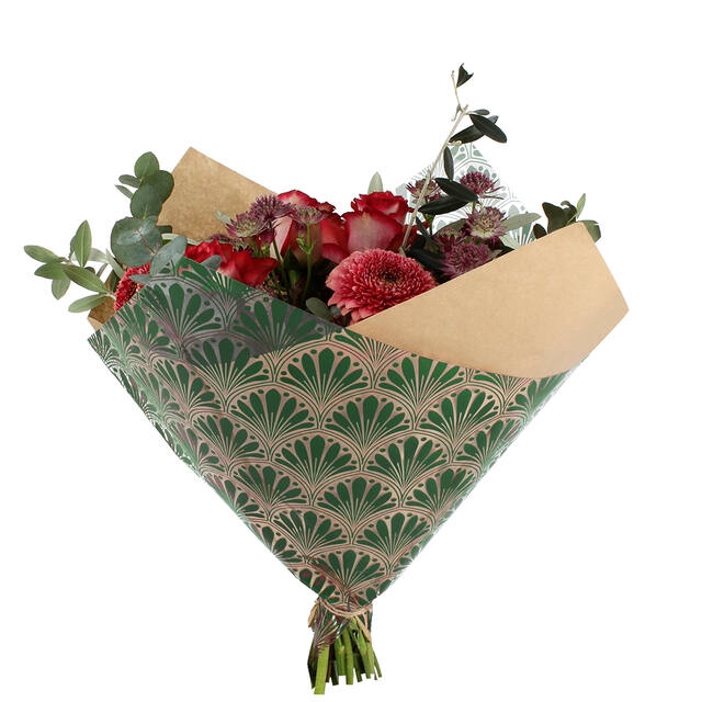<h4>Hoes 35x35cm Oblique OPP35/45g kraft Art Deco groen 250/ds</h4>