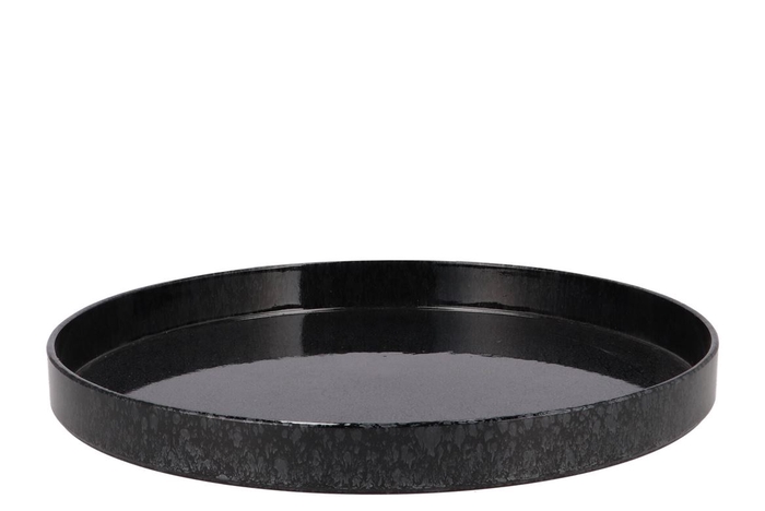 Melamine Wild Black Tray Round 36x36x3cm Nm