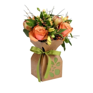 Vaas basic decoration karton+lint 11.5XH21cm groen