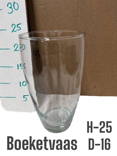 <h4>GLAS BOEKET VAAS H25XD16</h4>