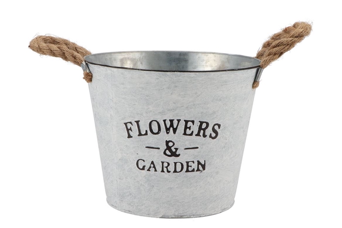 <h4>Zinc Rope Pot Round +ears 22x16cm</h4>