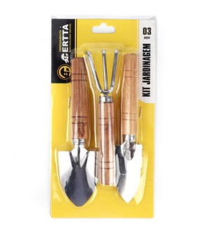 <h4>JARDINAGEM 3 PCS ACO/MADEIRA 18/18/15CM IMP</h4>