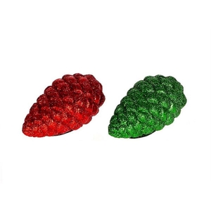 Deco Pinecone 2 Ass. Green And Red L5w5h10