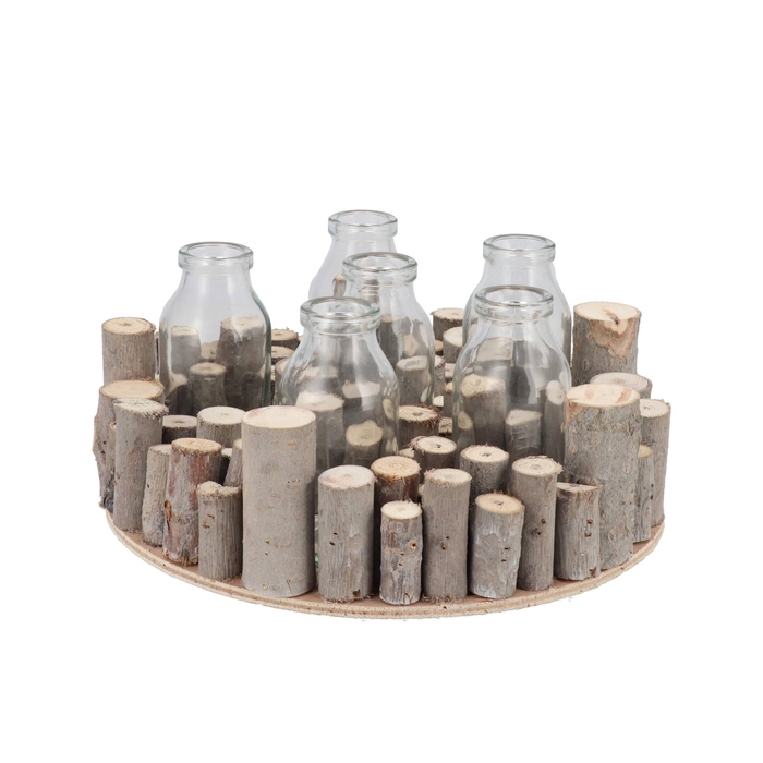 <h4>Nature Birch Branch Whitewash Glass Bottle 25x8cm</h4>