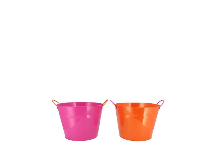 <h4>Zinc Basic Fuchsia/orange Ears Bucket 10x9cm</h4>