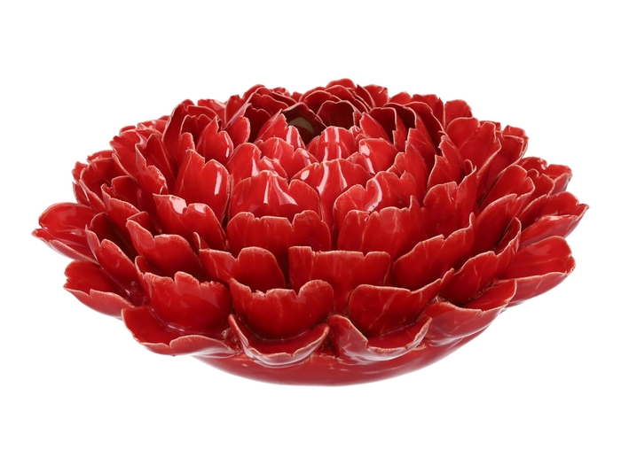 <h4>DF03-731110200 - Vase Lotus d19xh8.5 red</h4>