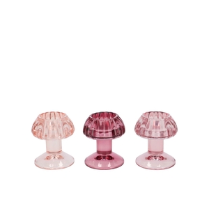 Nova Sweets Pink T-light Mushroom Structure Ass 8x8x9cm