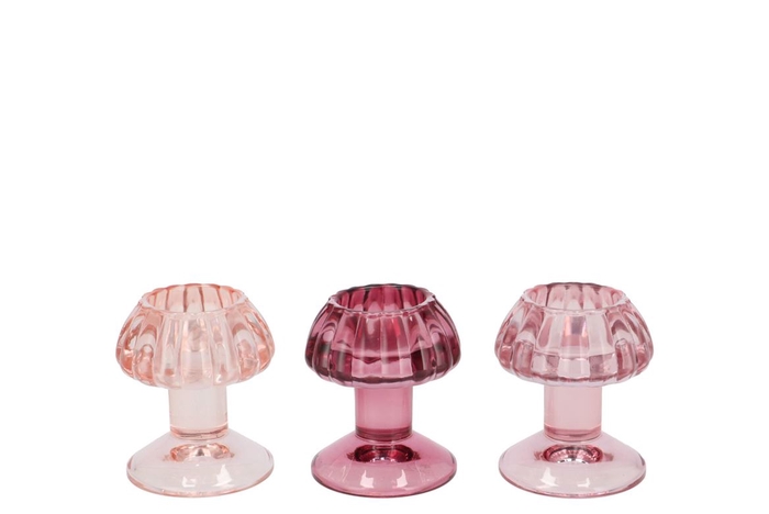 Nova Sweets Pink T-light Mushroom Structure Ass 8x8x9cm