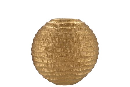 <h4>Inga Jada Gold Oval Vase Wave 23x10x22cm</h4>