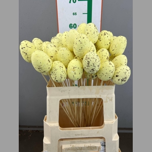 E. EGG YELLOW SPIKKEL 7 CM OP STOK