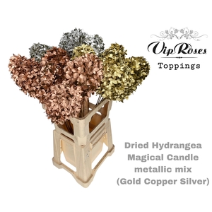 Dried Hydrangea Magical Candle Metallic Mix