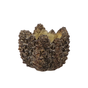 Concrete Natural Pinecone Pot Round Edge 17x17x12cm Nm