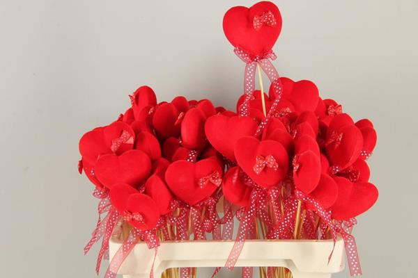 <h4>Stick Heart Fl.red+mini Ribbon</h4>