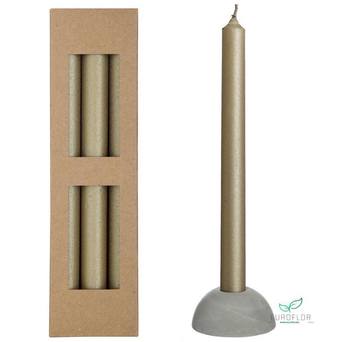 BLISS DINNER CANDLE Ø2,2 H.25 CM GOLD SET 3