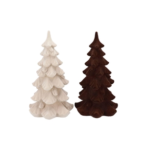X-mas Flock Brown Sand Tree Ass 19x19x34cm
